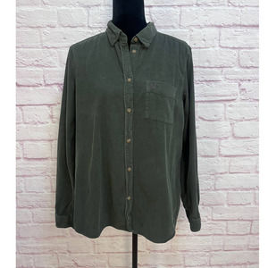 Fjallraven Women's Hunter Green Long Sleeve Button Front Corduroy Shirt Size L